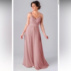Kennedy Blue Long Bridesmaid Dress in Desert Rose - bridesmaid prom formal gown